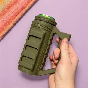 TactiCoozie Tactical Can Holder w/ Pop-Open Blade Rugged Military-Style Insulated Coozie for Camping Tailgating Range Days Game Days Motocross Festivals & More dad tumbler
