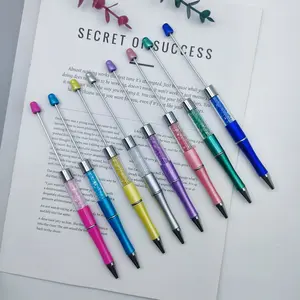 8pcs Colorful Bead Pen Set with Crystals, Extended High-Quality DIY Jewelry Making Pens, Unique Craft Kit for Students Exams Learning, Beaded Pens