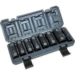 Lisle LS13420 Hex & Twist Socket Set, 8-Piece Hand Tool with Ratchet Extension & Standard Compatibility
