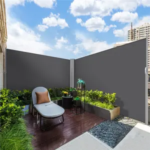 Yaheetech 236 x 71in Double Side Awning, Patio Retractable Side Screen Awning, Privacy Divider Screen w/ 220g/m² Polyester, Waterproof & UV-Resistant for Courtyard, Roof Terrace