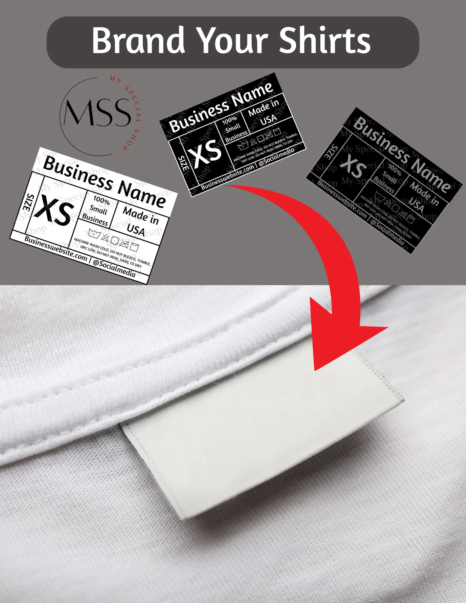 Customizable Digital Shirt Tag Template | Heat Press Label | DIY T-Shirt Branding | Printable Tag for Apparel | Personalize