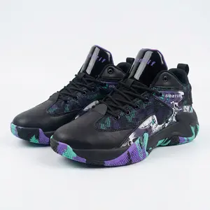 Men's Graffiti Art High-Top Basketball Shoes - Breathable Shock-Absorbing Rebound Sneakers with Non-Slip Traction, All-Match Wear-Resistant Sports Footwear for Gym, Running & Daily Casual Wear