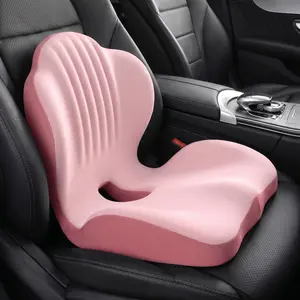 Ergonomic One Piece Memory Foam Seat Cushion with Lumbar Back Support Chair Pillow Posture Corrector Hip Waist Pressure Relief Office Car Driving