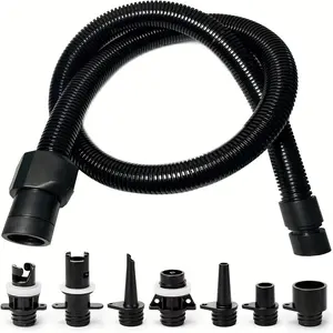 Paddle Board Pump Adapter Set, Sup Air Pump Hose with 7 Nozzles for Inflatable Paddleboard, Boat, Tent, Pool, Paddle Board Accessories Replacement Parts for Electric SUP Pump, Rafts, Kayak