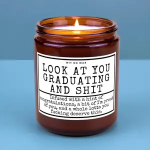 Graduation Gift Bachelors Graduation Gift Masters Graduation Nursing School Grad Funny Grad Candle Look at You Graduating and Shit 1 Gift, Funny Candle, Graduation Gift Basket, Masters Graduation, Niece Graduation