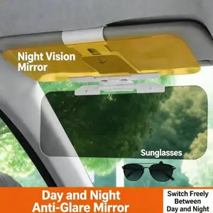 Universal 2-in-1 Car Anti-Glare Shield | Night Vision Anti-High Beam & Sun Visor Combo for Safe Driving Visibility
