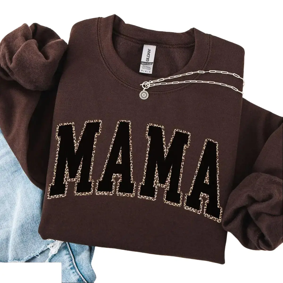 Leopard Mama Sweatshirt, Mama Sweater, Trendy Mom Shirt, Cute Mom Sweatshirt, Mothers Day Gift, Mom Crewneck, New Mom Gift - TrendWear USA