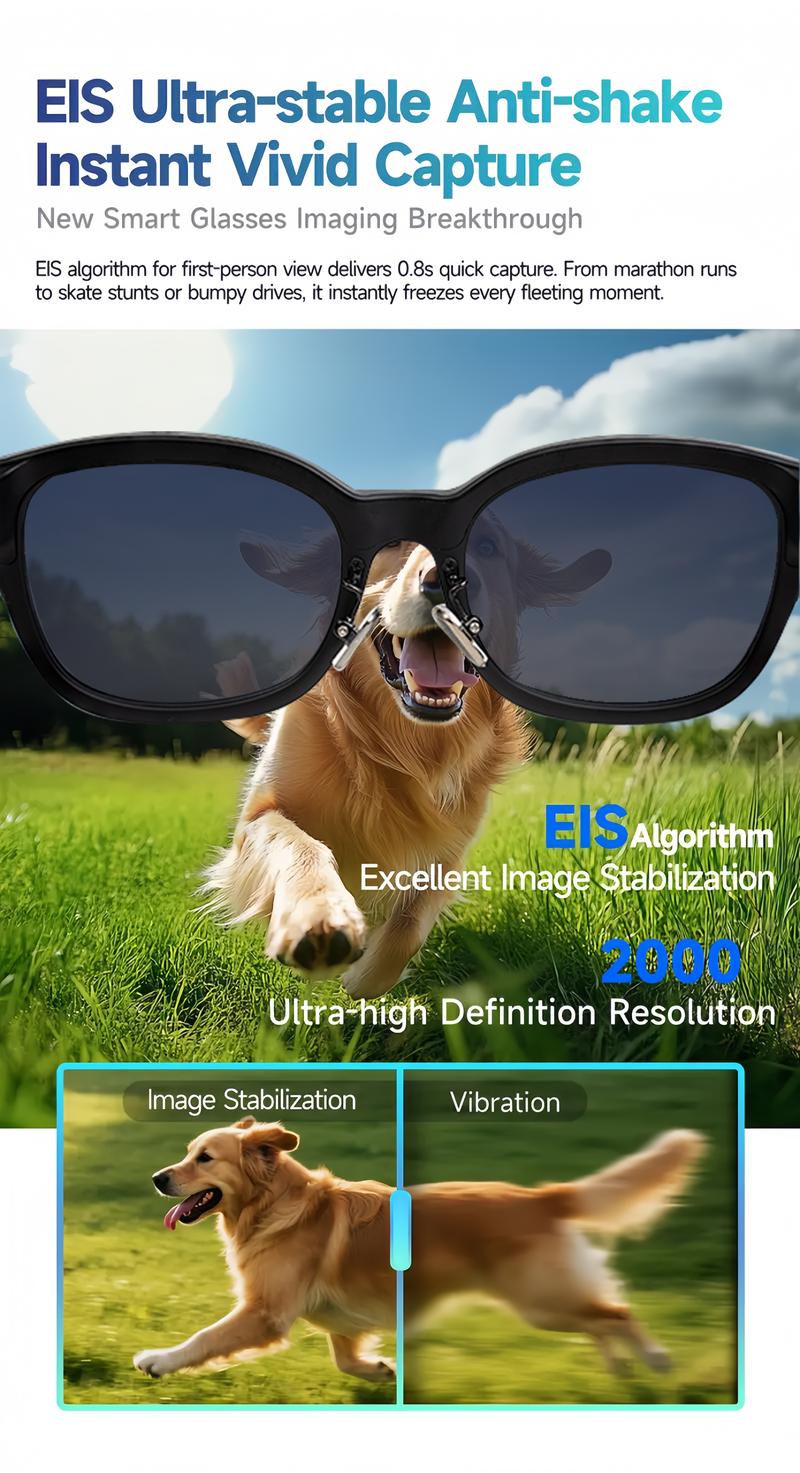 Smart AI Camera Glasses with 8MP Photochromic Lenses ,Button Touch Adjustment for Travel Outdoor Adventures Hands-Free Photography 160+Languages Real-Time Translation Bluetooth Wireless Wearable Video Recording UV Protection ,Black Friday & Cyber Monday