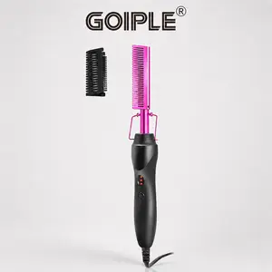 Goiple Anti-Scald Electric Hot Comb, Heat Styling Straightener & Curler for Wigs, Natural Black Hair, Salon-Smooth Pressing Comb, Great Gift