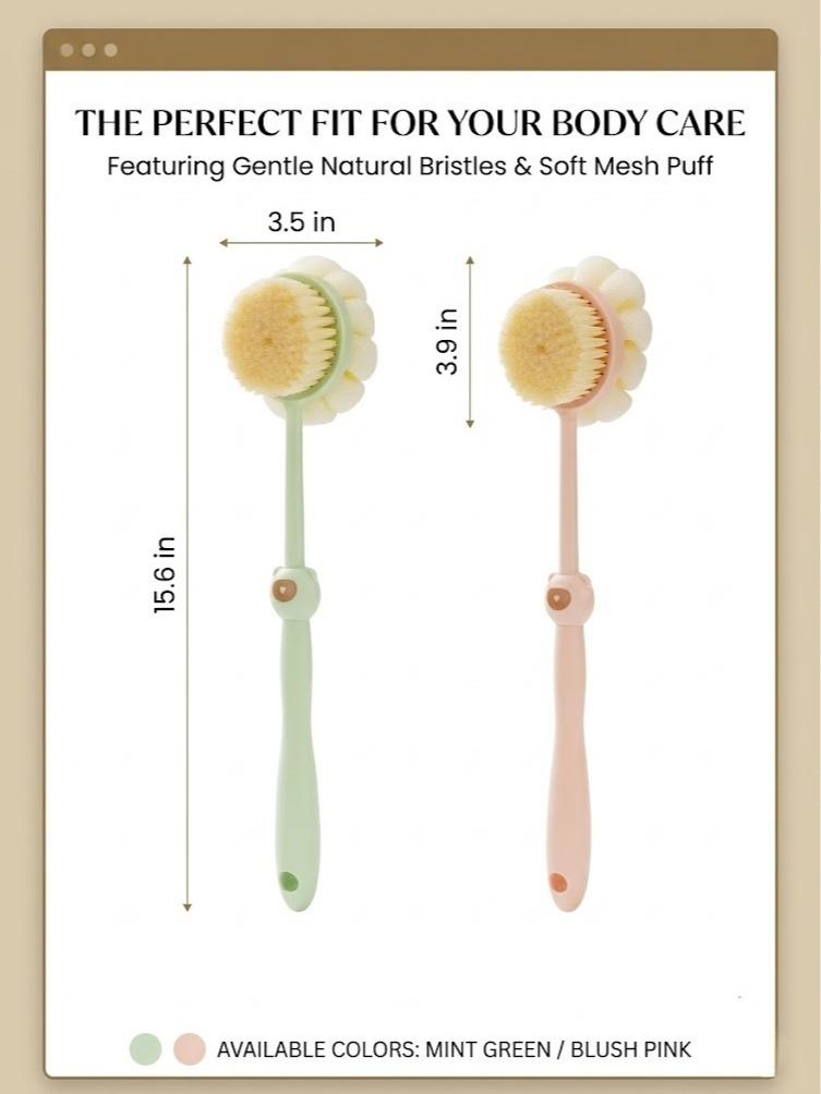 Back Scrubber for Shower,Bath Brush with Long Handle,Bath Brush Body Exfoliator for Wet or Dry Brushing,Men and Women (Blue)