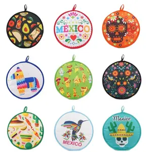 Corn Tortilla Insulated Bag Durable Lunch Bag Mexican Thickened Pure Cotton Round Heat-Resistant Cross-Border Bread Handle Home Takeout Bag