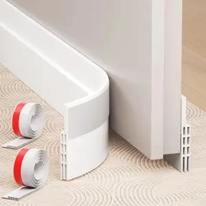 2 Pack Door Draft Stopper 39" – Under Door Seal Strip for Noise, Cold Air & Dust Blocker, Weather Stripping Door Sweep for Interior & Exterior Doors (White)