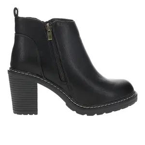 Corkys Womens Rocky Round Toe Zippered Casual Boots Mid Heel 2-3" - Black