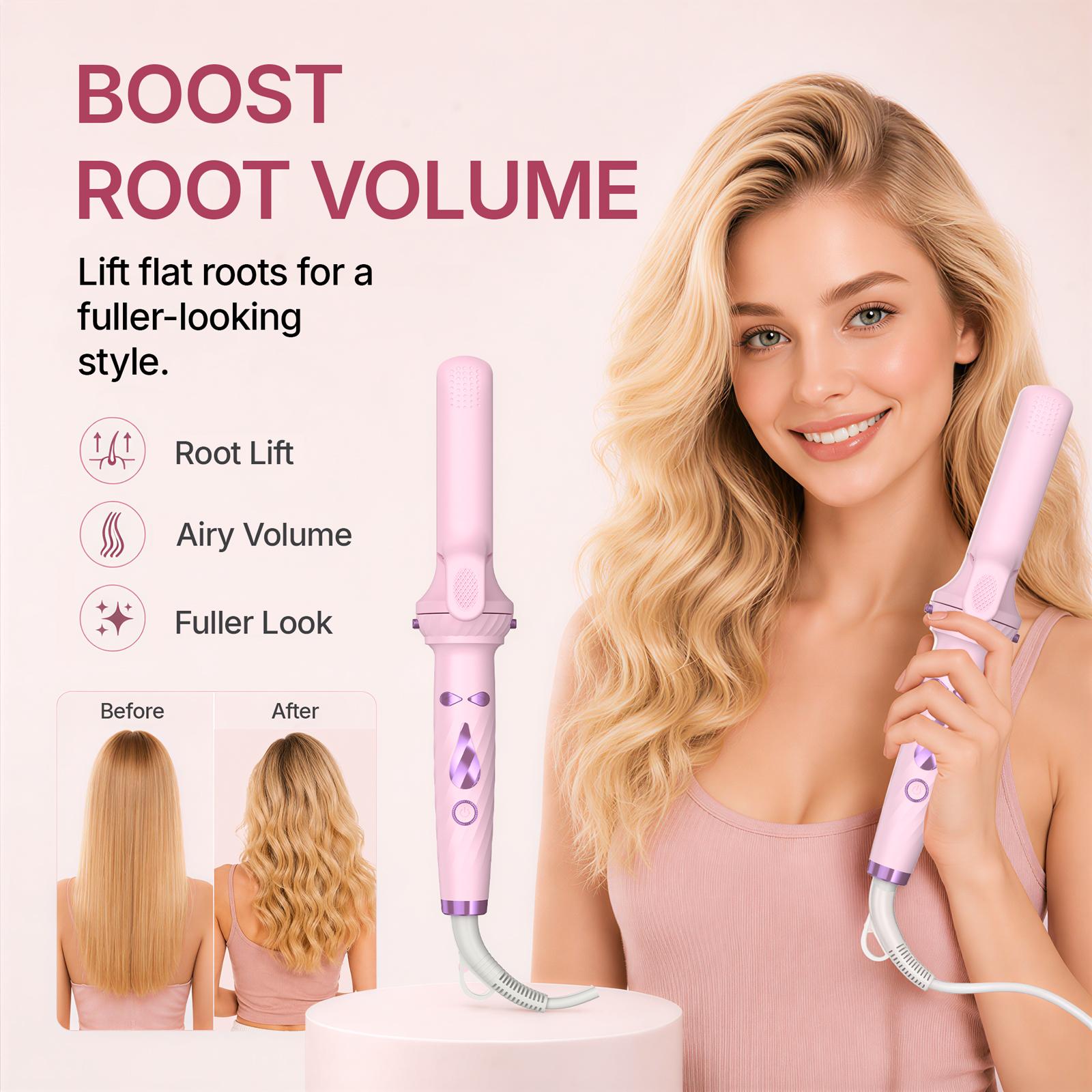 5-in-1 Automatic Rotating Curling Iron Set, Negative Ion Hair Styler for Effortless Curls, Beach Waves & Sleek Straight Looks, Fast Heat-Up, Anti-Scald Design