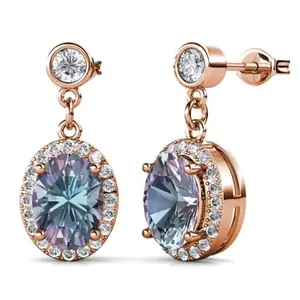 Alexandrite Dangle Drop Holo Stud Earring