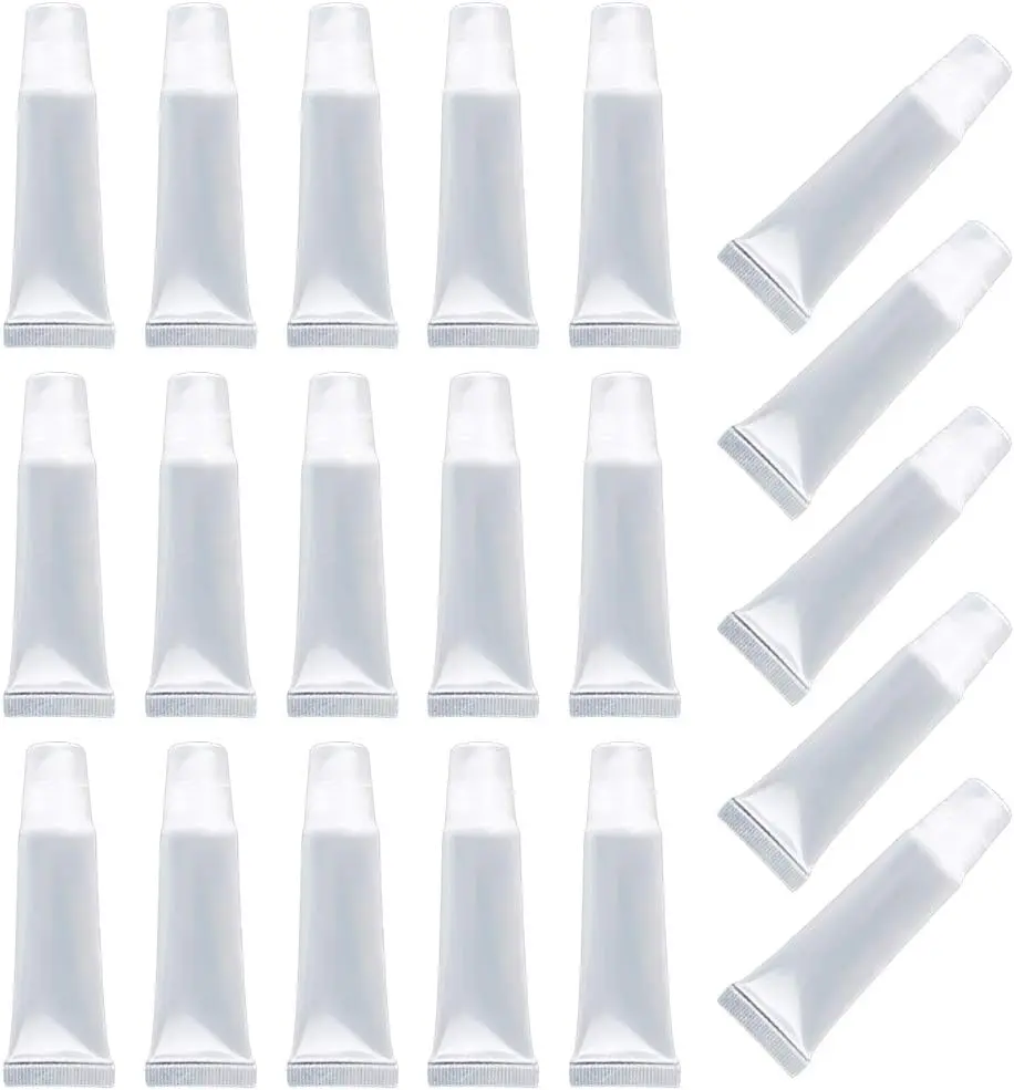 15 ml Empty Refillable Mini Clear Lip Gloss Balm  Containers Makeup Accessories Soft Empty Tubes 20 count