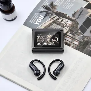 HTC NE80 Sports Earphones + with Full-Color Smart Screen — Noise Cancellation, Brand-New Bluetooth 6.0, 35+ Hour Playtime, Ideal for Office, Sports, Study, and Audio Calls, Gifts for Men and Women wireless earbuds