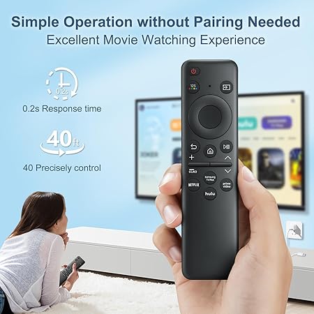 【Pack of 2】 New Universal Remote for All Samsung TV Remote, Replacement Compatible for All Samsung Smart TV, LED, LCD, HDTV, 3D, Series TV Universal Smart TV Controller for Home Entertainment