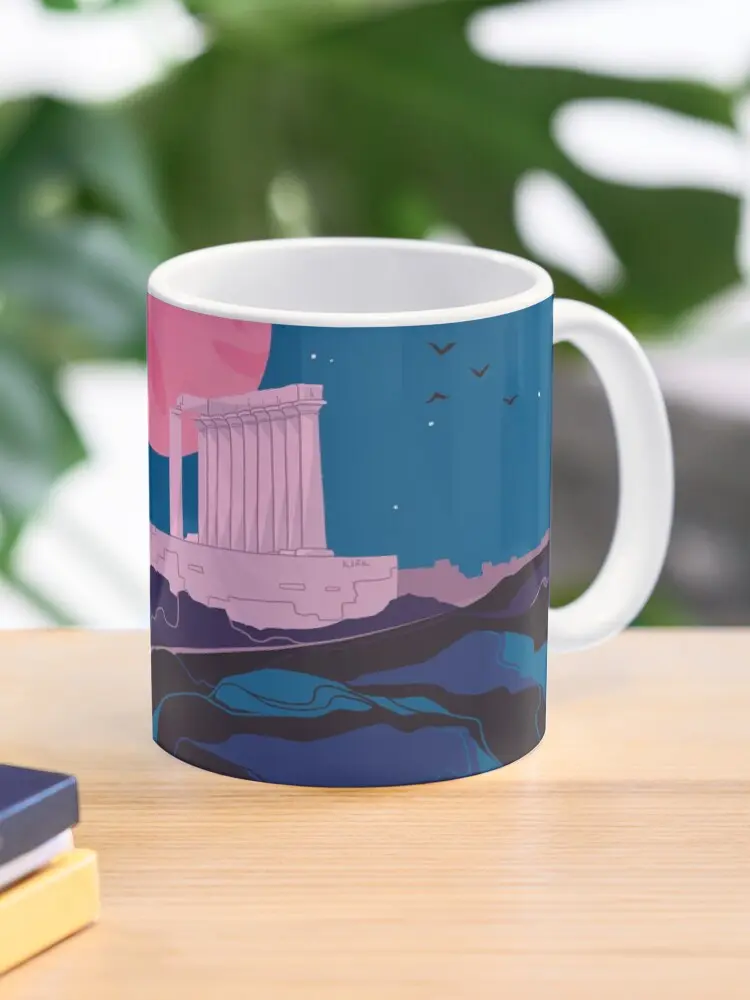 Ancient Greece Coffee Mug, Poseidon Temple Sounion Cup, Travel Souvenir