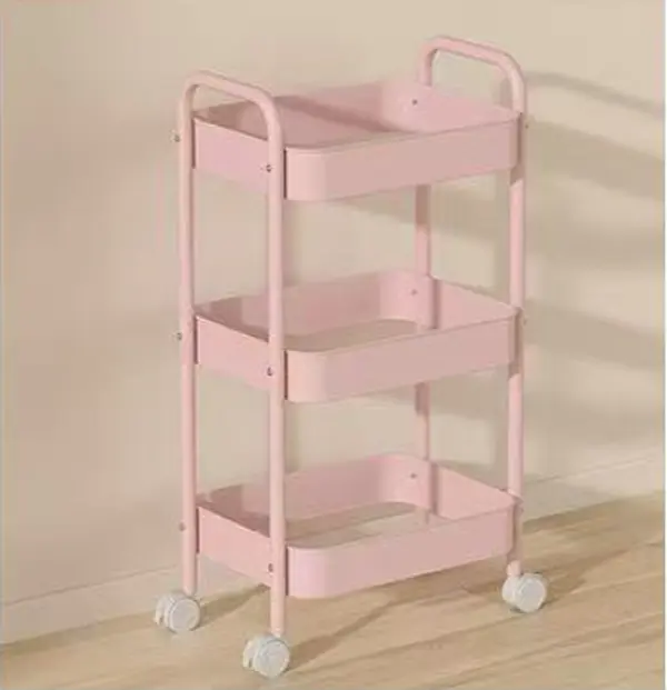 3 Tier Narrow Rolling Storage Cart for Laundry Room Bathroom Kitchen, 7.1'' Slim Utility Cart with Wheels and Lockable Casters Standing Shelf for Small Space & Between Washer and Dryer