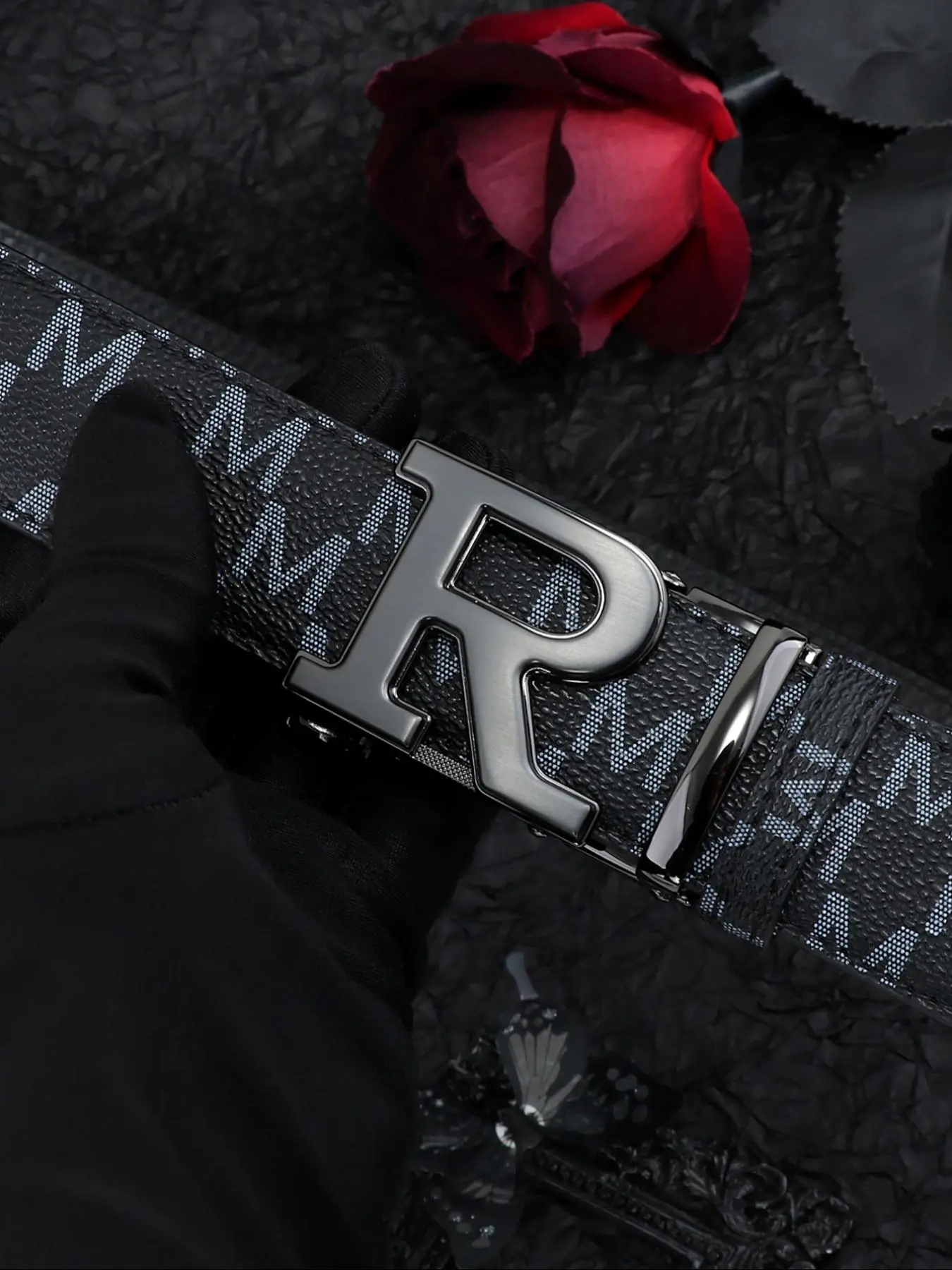 Men's Business Fashion Letter Design Belt, Casual Waistband for Jeans Trousers, Trendy All-match & Exquisite Belt for Birthday Gift, Durable Belts, Versatile Fashion Belt