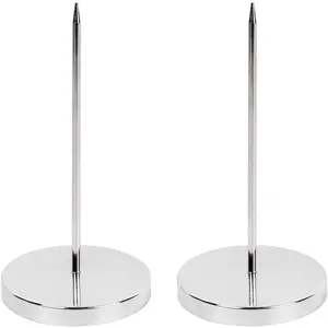 2PCS Bill Fork, Rod Paper Holder Spike, Stainless Steel Check Bill Holder, Memo Holder Spike