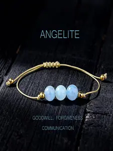 Elegant fall ladies jewellery blue aquamarine bracelets for bestie daily Easter unique Birthstone in March natural stone girls bracelets for girls