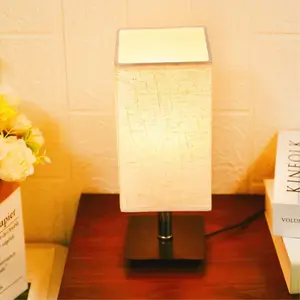 Modern Nordic Style Fabric Table Lamp, USB Powered Warm Light with Switch Control, Ideal for Home Bedroom Living Room Decor Gift, Decorative Lamp