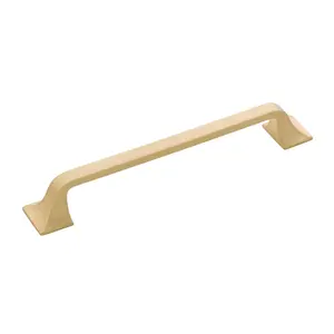 212 MAIN Belwith 160 mm C-C Forge Pull - Brushed Golden Brass, Brushed Brass, Zinc Base, Smooth Finish Door Hardware