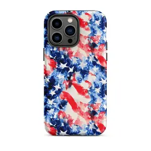 American Flag Phone Case Patriotic Watercolor Design