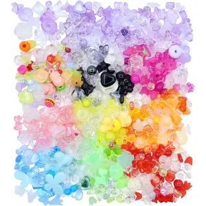 500 count  Assorted Beads Flower Sweetheart Butterfly Candy  Kawaii Aesthetic Beads for Bracelets DIY  Making (10 Candy Colors)