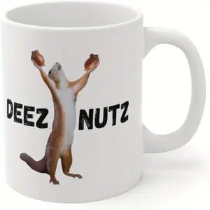 Deez Nuts Funny Coffee Mug For Men Women Christmas Mom Dad White Elephant. 11oz 15oz Coffee Mug