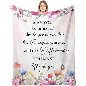 Thank You Gifts for Women, Appreciation Gifts for Employee, Inspirational Gifts for Women, Farewell Gifts for Coworkers/Teacher/Nurse Throw Blanket 60”×50”