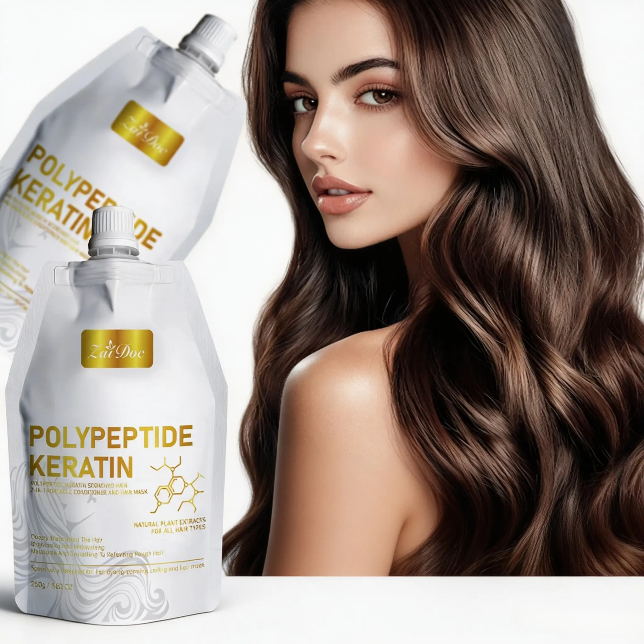 Polypeptide Keratin Hair Mask 250g – Infuse hair strands with rich hydrating nutrients, bringing out the natural glow of hair. Continuous nutrient infusion boosts silky smoothness and luminous appearance, creating full, bright, well-textured hair.