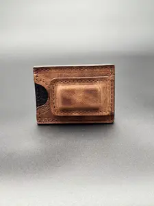 Water Buffalo Light Brown Clip Wallet