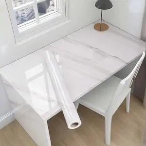 Thick Self-adhesive Marble Decorative Sticker, Appearance Cabinet Door Sticker, Glossy Peel and Paste Wallpaper for Kitchen Backsplash, Bedroom, Living Room Furniture Renovation and Countertops