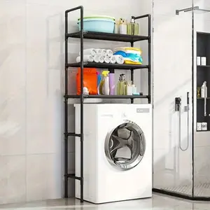 Bathroom storage rack, multi-layer washing machine shelf, laundry room storage organizer, freestanding shelf