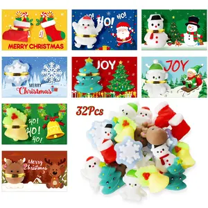 25/32 Sets Christmas Stress Balls Bulk, Squishy Stress Relief Toys, Christmas Party Favors, Stocking Stuffers, Classroom Prizes, Holiday Gifts for Students Teachers