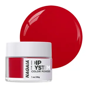 Ruby Red, Rudy Red Dip Powder, NAGAIA Dip Powder System, Super Fine Nails Dipping Powder with Vitamin E and Calcium