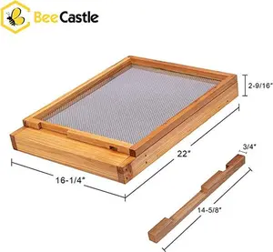 8/10 Frame Beeswax Coated Langstroth  Beehive Screened Bottom Board Beekeeping Honeycomb Protector Wood White for Beginners Pro Beekeepers