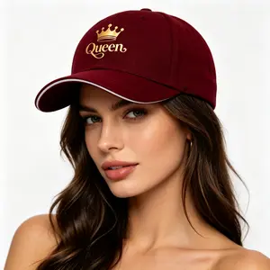 Gold Crown Queen Graphic Black Baseball Cap Summer Outdoor Sun Protection Luxury Trendy Streetwear Dad Hat For Women, Statement Style Hats, Crown Graphic Hats