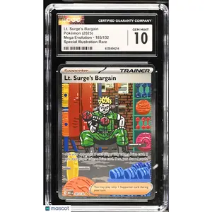 2025 Pokemon Mega Evolution Lt. Surge's Bargain #185/132 SIR CGC 10 GEM MINT