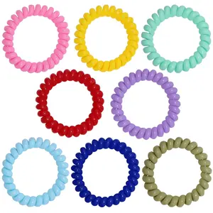 X-RBB06 Sensory Chew Bracelets for Boys and Girls, 8 Pack Stretchy Coil Bracelet Fidget Toys for Kids with Autism ADHD SPD or Special Needs, Oral Motor Aids Jewelry Reduce Teething Biting and Anxiety