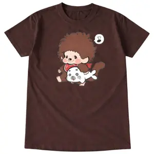 Y2K Cute Monchhichi Seal Rider Graphic Tee - Vintage Graphic Tee – Menswear & Womenswear – Streetwear Tops – Casual Cotton Crewneck Shortsleeve T-shirt