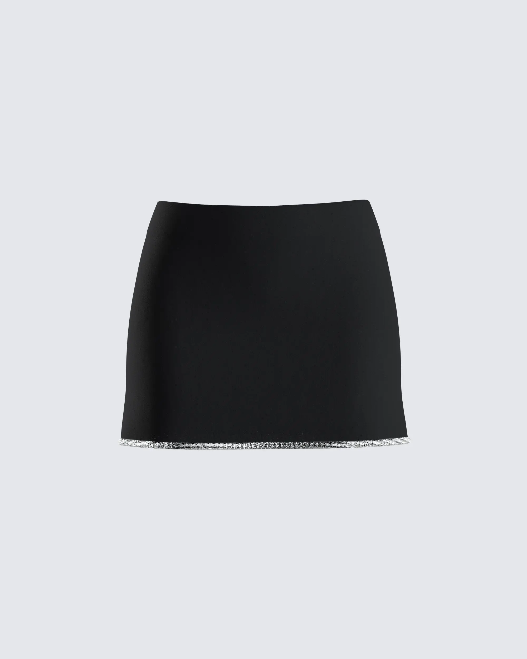 Women's Birgit Black Rhinestone Strip Slim-Fit Mini Skirt, Polyester-Spandex Fabric Women's Bottom