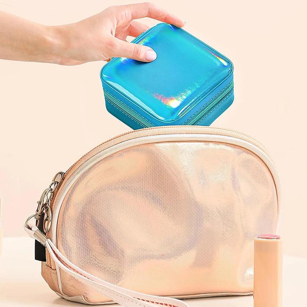 Jewelry Case Box Portable Small Travel Jewelry Organizer Necklace Earring Ring Storage Display Gift Box Travel Essentials