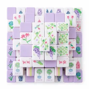 American Mahjong Tiles, New Color 160pcs Engraved Full Color Acrylic American Mahjong Tiles Set, Outdoor Board Game for Camping, Hiking Sports & Outdoor Activities
