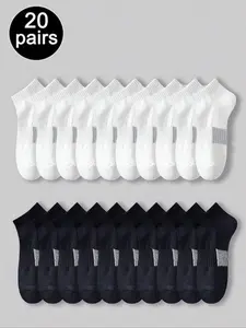 Unisex Short Socks Set, Comfortable Breathable Anti-Odor, Low-Cut Invisible Socks for Sports & Casual Wear, Spring Summer Fall