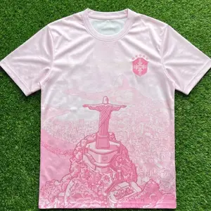 Brazil Pink Soccer Jersey 2025 2026, Custom Name Football Shirt, Brazil Fan Jersey, Rare Pink Kit, Supporter Edition Gift 1D4