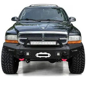 Vijay Steel Front Bumper For 1998-2003 Dodge Durango WIth Winch Plate And LED Lights